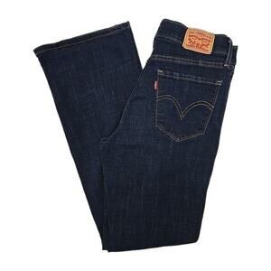 Levis Womens Classic Bootcut Jeans Size 4 W27 L32 Dark Wash Stretch Blue Denim